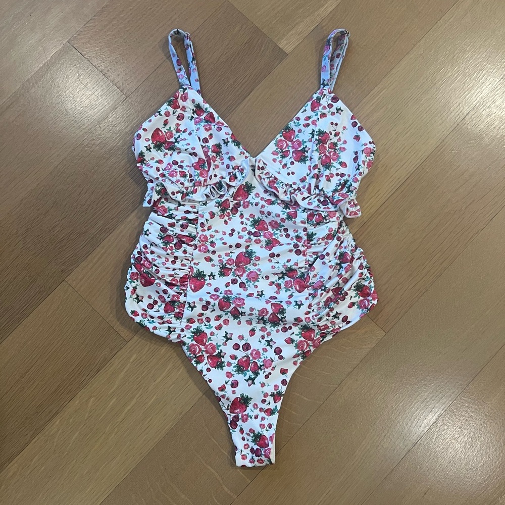 LoveShackFancy White Floral Swimsuit